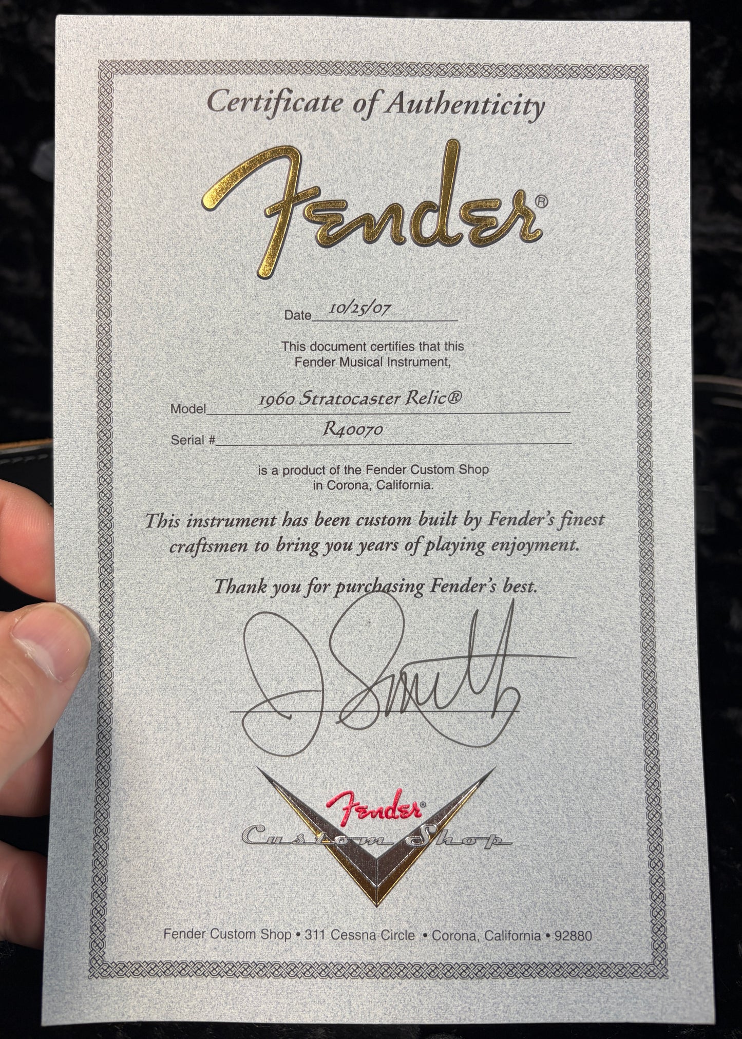 Fender CS Masterbuilt '60 Strat